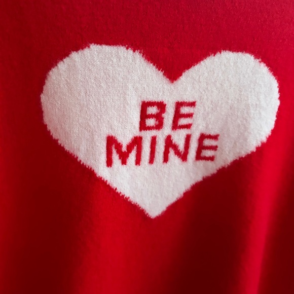 🆕♥️ CeCe Red Heart Graphic Knit Sweater Oversized Valentine Cozy Pullover Size L - Picture 7 of 15